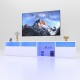 TV Console with Storage Cabinets, 82.6 Inch Long LED TV Stand with Full RGB Color Selection, 31 Modes Changing Lights Modern Entertainment Center with Power Cord (White, for 75/80 inches TV)