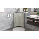 Oak Triangle Bathroom Storage Cabinet with Adjustable Shelves, Freestanding Floor Cabinet for Home Kitchen