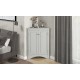 Grey Triangle Bathroom Storage Cabinet with Adjustable Shelves, Freestanding Floor Cabinet for Home Kitchen