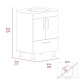 Clifton 2-Door Rectangle Single Bathroom Vanity White