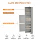 Tall Bathroom Corner Cabinet, Freestanding Storage Cabinet with Doors and Adjustable Shelves, MDF Board, Gray