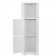 Tall Bathroom Corner Cabinet, Freestanding Storage Cabinet with Doors and Adjustable Shelves, MDF Board, White