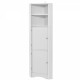 Tall Bathroom Corner Cabinet, Freestanding Storage Cabinet with Doors and Adjustable Shelves, MDF Board, White