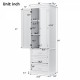 Tall Storage Cabinet with Three Drawers for Bathroom/Office, White