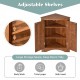 Brown Triangle Bathroom Storage Cabinet with Adjustable Shelves, Freestanding Floor Cabinet for Home Kitchen