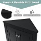 Black Triangle Bathroom Storage Cabinet with Adjustable Shelves, Freestanding Floor Cabinet for Home Kitchen