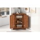 Brown Triangle Bathroom Storage Cabinet with Adjustable Shelves, Freestanding Floor Cabinet for Home Kitchen