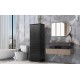 Storage Cabinet with 2 Doors and 4 Drawers for Bathroom, Office, Adjustable Shelf, MDF Board with Painted Finish, Black