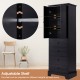 Storage Cabinet with 2 Doors and 4 Drawers for Bathroom, Office, Adjustable Shelf, MDF Board with Painted Finish, Black