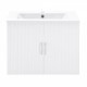 24 Inch Floating Wall Mounted Bathroom Vanity with White Porcelain Sink and Soft Close Doors