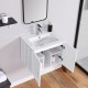 24 Inch Floating Wall Mounted Bathroom Vanity with White Porcelain Sink and Soft Close Doors