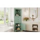 Green Triangle Tall Cabinet with 3 Drawers and Adjustable Shelves for Bathroom, Kitchen or Living Room, MDF Board with Painted Finish