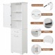 Tall Bathroom Storage Cabinet, Freestanding Storage Cabinet with Two Different Size Drawers and Adjustable Shelf, MDF Board with Painted Finish, White