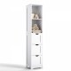 Bathroom Tall Storage Cabinet, Slim Free Standing Cabinet with 3 Drawers and 2 Shelves,Floor Cabinet for Small Space, 11.8