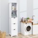 Bathroom Tall Storage Cabinet, Slim Free Standing Cabinet with 3 Drawers and 2 Shelves,Floor Cabinet for Small Space, 11.8