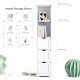 Bathroom Tall Storage Cabinet, Slim Free Standing Cabinet with 3 Drawers and 2 Shelves,Floor Cabinet for Small Space, 11.8