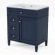 30'' Bathroom Vanity with Top Sink, Modern Bathroom Storage Cabinet with 2 Drawers and a Tip-out Drawer, Single Sink Bathroom Vanity