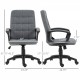 Fabric Office Chair, Computer Desk Chair, Swivel Task Chair with Arms, Adjustable Height, Swivel Wheels, Mid Back, Charcoal Gray