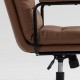 Office Chair,Mid Back Home Office Desk Task Chair with Wheels and Arms Ergonomic PU Leather Computer Rolling Swivel Chair with Padded Armrest,The back of the chair can recline 40° (Brown)