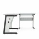 L SHAPE GLASS OFFICE DESK