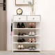 Storage Rack Storage Organiser in the Entryway Economical Home Shoe Rack Multi-Layer Shoe Cabinet,bring 2 drawers ,Very Suitable for Entrance Hallway (White)