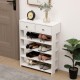 Storage Rack Storage Organiser in the Entryway Economical Home Shoe Rack Multi-Layer Shoe Cabinet,bring 2 drawers ,Very Suitable for Entrance Hallway (White)