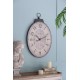 18 Inch x 29 Inch Antique White Oval Wall Clock, Traditional Vintage Home Decor Clock