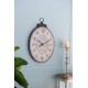 18 Inch x 29 Inch Antique White Oval Wall Clock, Traditional Vintage Home Decor Clock