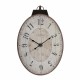 18 Inch x 29 Inch Antique White Oval Wall Clock, Traditional Vintage Home Decor Clock