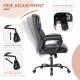 Sweetcrispy Home Office Chair Ergonomic PU Leather Desk Chair with Armrests