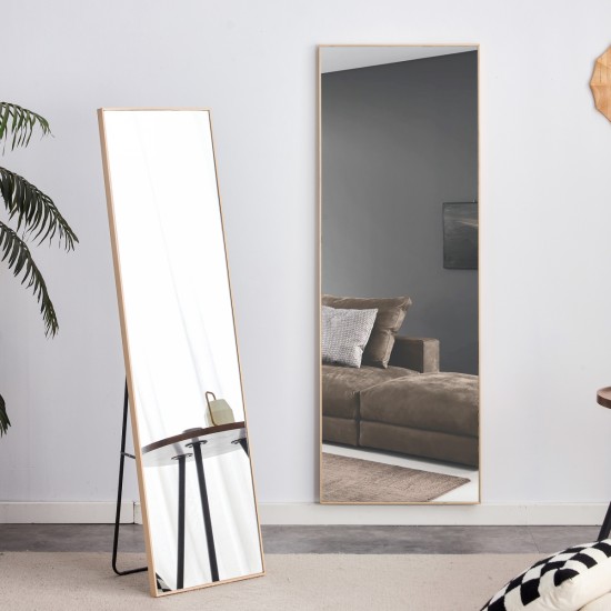 The3rd generation packaging upgrade includes a light oak solid wood frame full length mirror, dressing mirror, bedroom entrance, decorative mirror, clothing store, and floor mounted mirror. 60 Inch *17.3 Inch