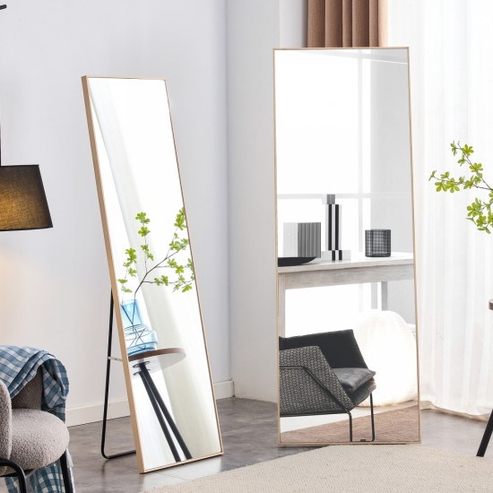 The3rd generation packaging upgrade includes a light oak solid wood frame full length mirror, dressing mirror, bedroom entrance, decorative mirror, clothing store, and floor mounted mirror. 60 Inch *17.3 Inch