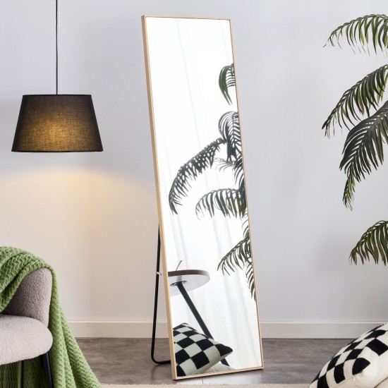 The3rd generation packaging upgrade includes a light oak solid wood frame full length mirror, dressing mirror, bedroom entrance, decorative mirror, clothing store, and floor mounted mirror. 60 Inch *17.3 Inch