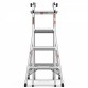 17ft Multi-Position Foldable Aluminum Ladder, A-Frame and Straight Ladder, ANSI 250lbs