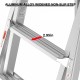 17ft Multi-Position Foldable Aluminum Ladder, A-Frame and Straight Ladder, ANSI 250lbs