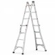 17ft Multi-Position Foldable Aluminum Ladder, A-Frame and Straight Ladder, ANSI 250lbs