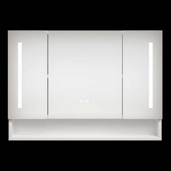 Modern 39x28 inches bathroom cabinets, medicine cabinets with mirrors and LED lights, bathroom storage cabinet with multilevel storage compartments