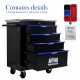 4 DRAWERS MULTIFUNCTIONAL TOOL CART WITH WHEELS-BLACK