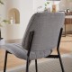 A&A Furniture, Dining Chairs Set of 2 Modern Retro Linen Chair with Bentwood Back Upholstered Seat Metal Legs Adjustable Foot for Kitchen Dining Room Chairs(Gray Linen)