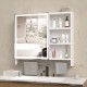 Modern 32x28inches bathroom cabinets, medicine cabinets with mirrors and LED lights, bathroom lockers with multilevel storage compartments and towel rails