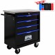 4 DRAWERS MULTIFUNCTIONAL TOOL CART WITH WHEELS-BLACK