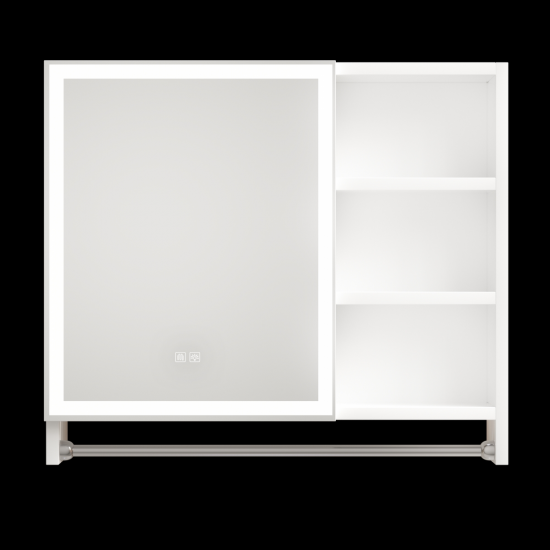 Modern 32x28inches bathroom cabinets, medicine cabinets with mirrors and LED lights, bathroom lockers with multilevel storage compartments and towel rails