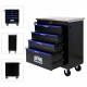 4 DRAWERS MULTIFUNCTIONAL TOOL CART WITH WHEELS-BLACK