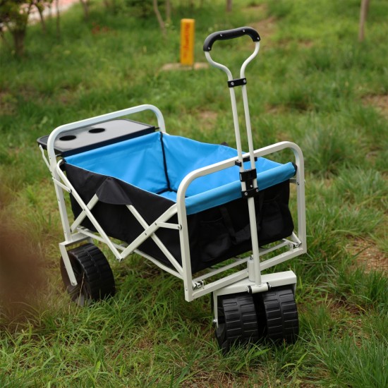 Folding Wagon Garden Shopping Beach Cart (white)