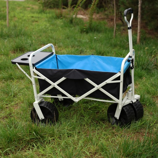 Folding Wagon Garden Shopping Beach Cart (white)