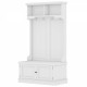 Hall Tree with Storage Shoe Bench for Entryway and Hallway, 4-in-1 Design Coat Racks with 4 Hooks for Living Room, White(Old SKU: W1307113678)