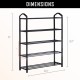 YSSOA 5-Tier Stackable Shoe Rack, 15-Pairs Sturdy Shoe Shelf Storage , Black Shoe Tower for Bedroom, Entryway, Hallway, and Closet