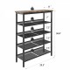 Industrial shoe rack, adjustable country style 5-layer shoe rack storage rack, with 4 mesh shelves, suitable for entrance, living room, bedroom and porch