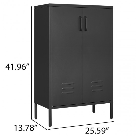 Suitable for steel storage cabinets in living rooms, kitchens, and bedrooms, 2 door miscellaneous storage cabinet, garage tool storage cabinet, and office file cabinet 2 movable partitions