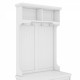 Hall Tree with Storage Shoe Bench for Entryway and Hallway, 4-in-1 Design Coat Racks with 4 Hooks for Living Room, White(Old SKU: W1307113678)